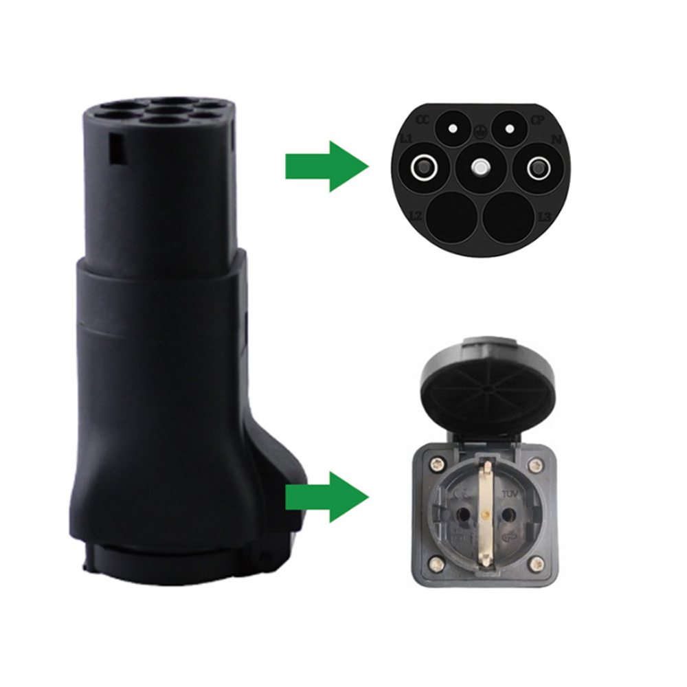 16A Typ 2 ladestecker zu schuko buchse Elektrische Fahrzeug Transfer Stecker EV Lade Adapter: Blue