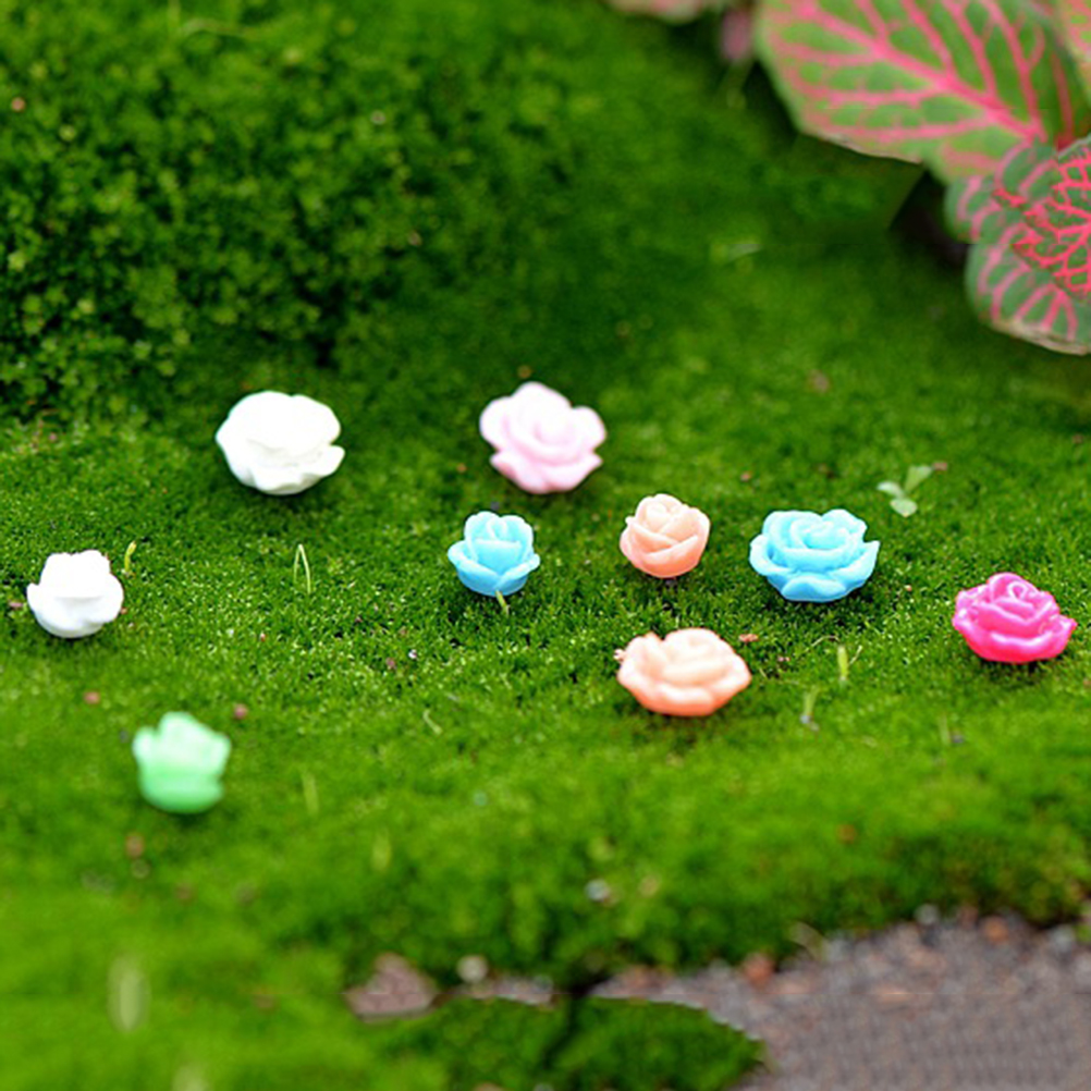 5 Pçs/lote Colorido Mini Simulação flores Do Jardim de Fadas Em Miniatura Terrário Acessórios 2 Tamanhos Aleatória Mini Decoração Do Jardim