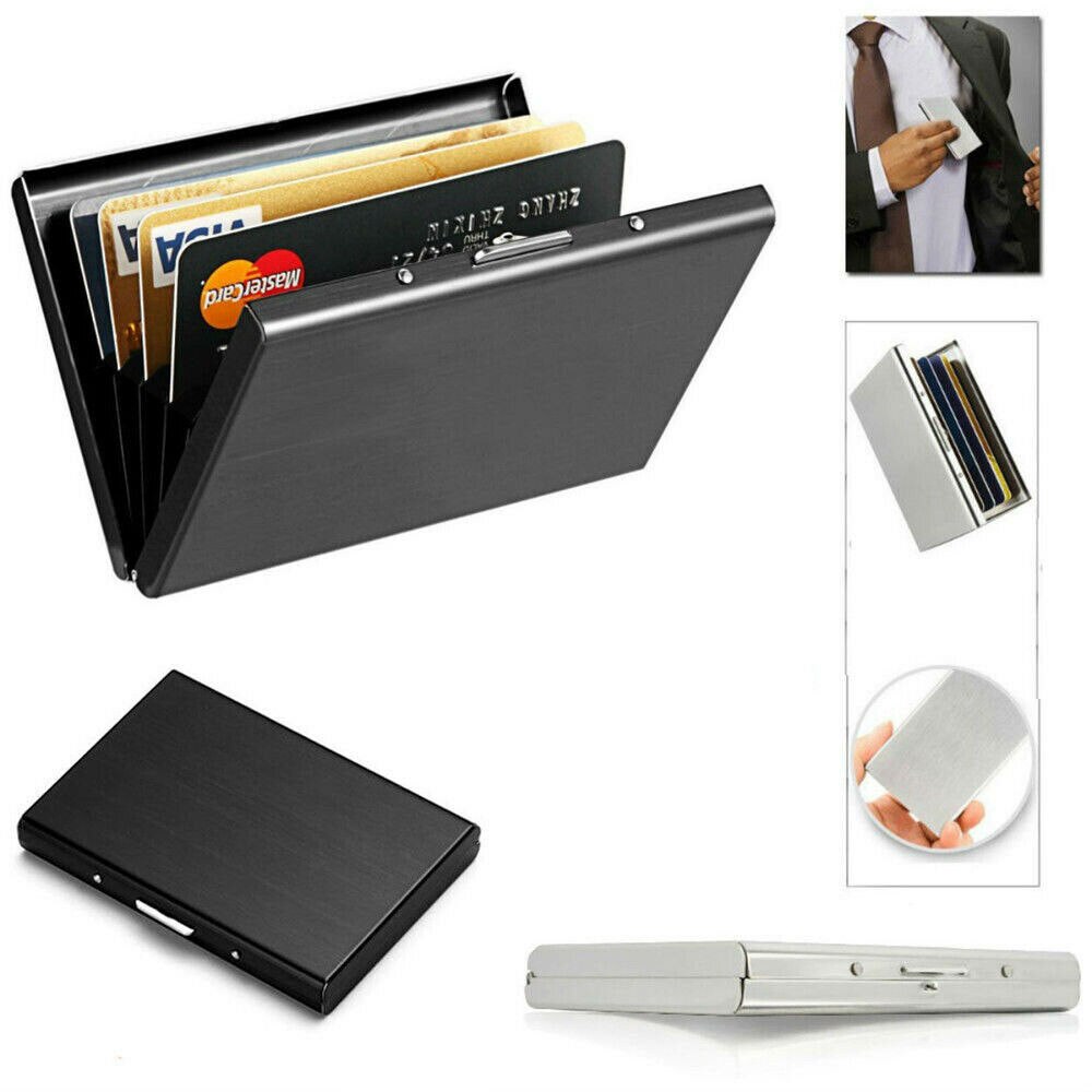 1 PC Stainless Steel Credit Card Holder Slim Blocking Wallet Case Business Card Protection Holder Case