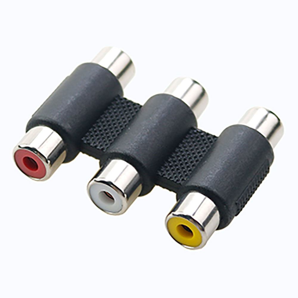 RCA Female to RCA Female Audio Video Cable Jack Plug Adapter Connector RCA to 2/3 RCA Jack Connector: Orange