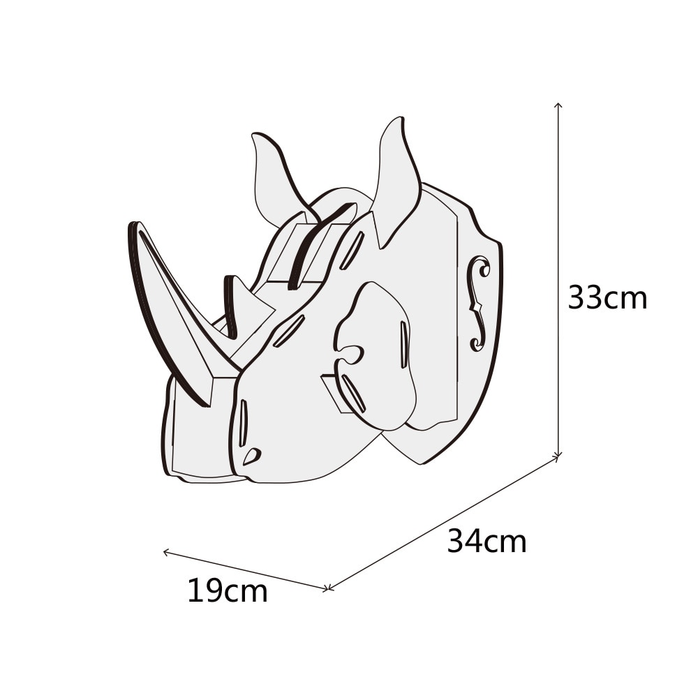 3D Dierenkop Muur Mount Herten/Eenhoorn/Rhino Hoofd Houten Diy Speelgoed Kinderkamer Muur Opknoping Decoratie Verjaardag kerstcadeau