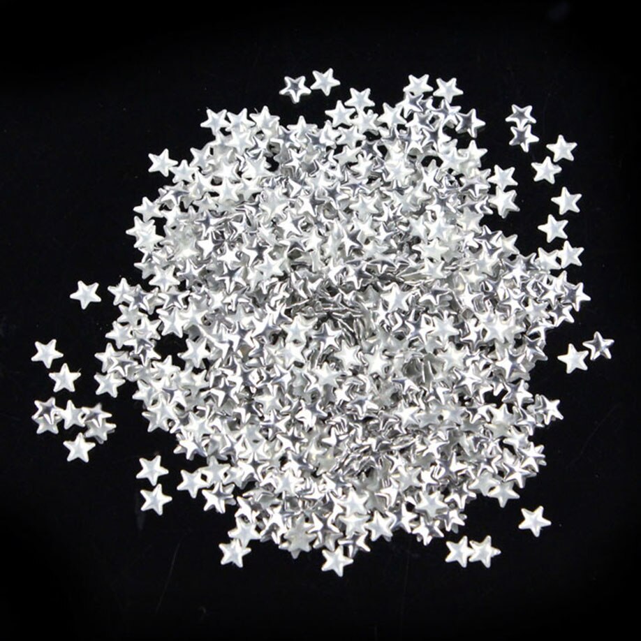 Nail Art 250 Stuks Goud Zilver 5 Mm Star Metal Studs Voor Nagels Telefoon Decoratie