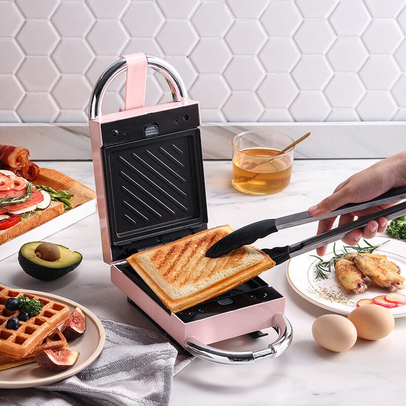 220V Sandwichera eléctrica de tiempo Waffle Maker Multi-baker tostadora hornear máquina de desayuno takoyaki Sandwichera