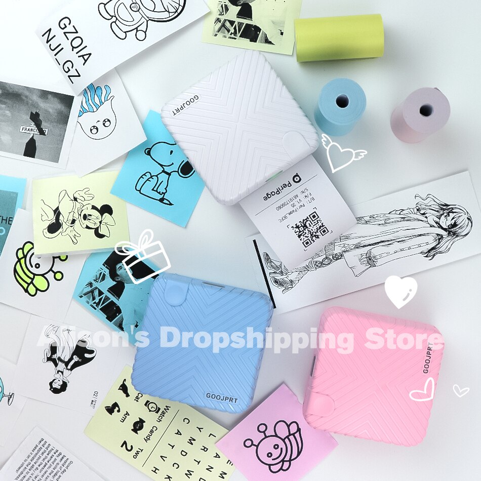 Mini Pocket Photo Printer Mobile phone Photo Printer Portable Handheld Printer for iOS and Android System for Kids Children