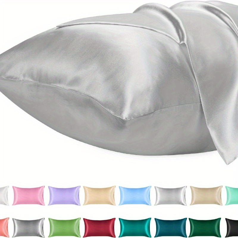 1 funda de almohada de satén para el cabello similar a fundas de almohada de seda para la piel, fundas de almohada suaves y sedosas, para ella o él: 470*1200 mm / Gris claro