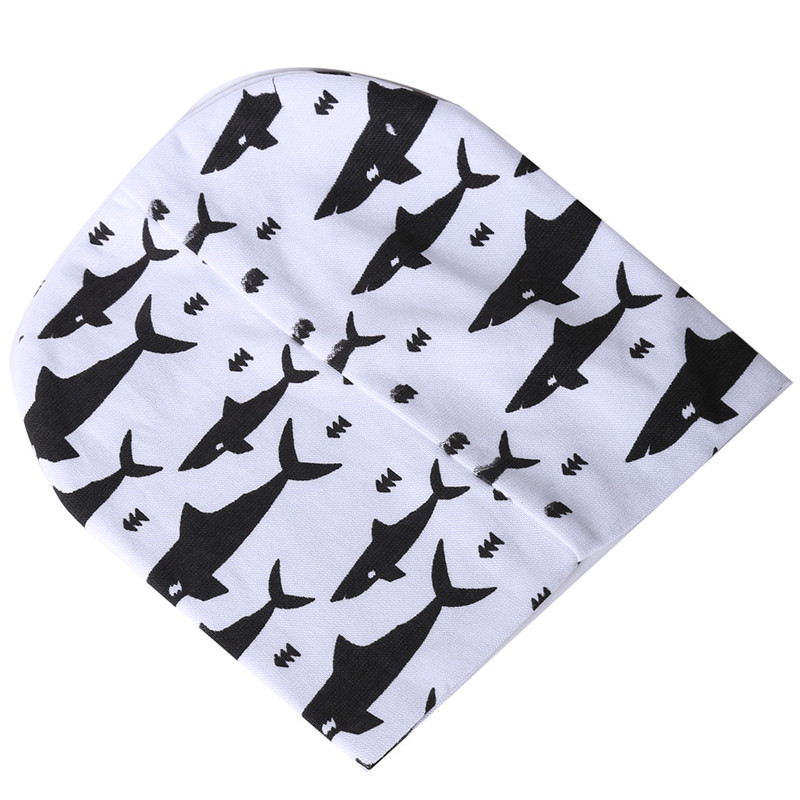 Gorros de lana de punto de algodón con doble Impresión de animales de dibujos animados de para niños y niñas gorros de invierno de primavera y otoño: No 4 white fish