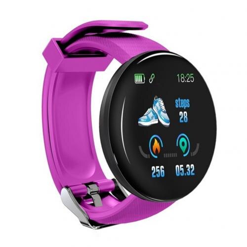 D18 Smart Horloge Hartslag Horloge Smart Polsband Sport Bloeddruk Smartwatch Smart Band Waterdichte Smartwatch Android: Paars