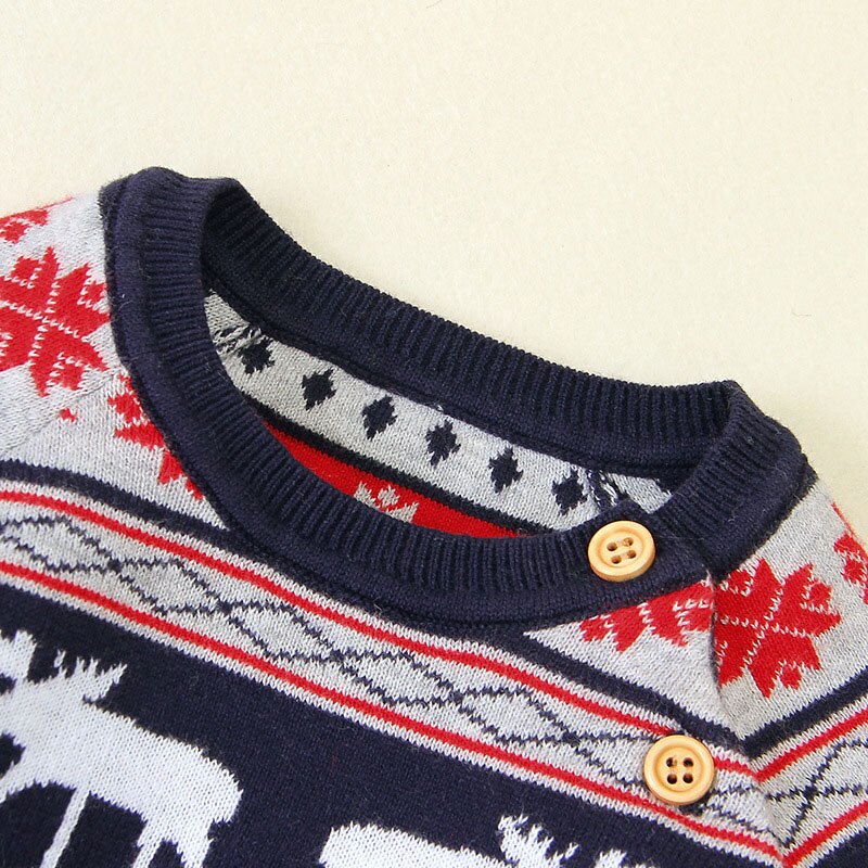 0-18M Newborn Kid Baby Boy Girl Christmas Sweater Long Sleeve Knitted Bodysuit Xmas Party Club Cute Warm Outfit