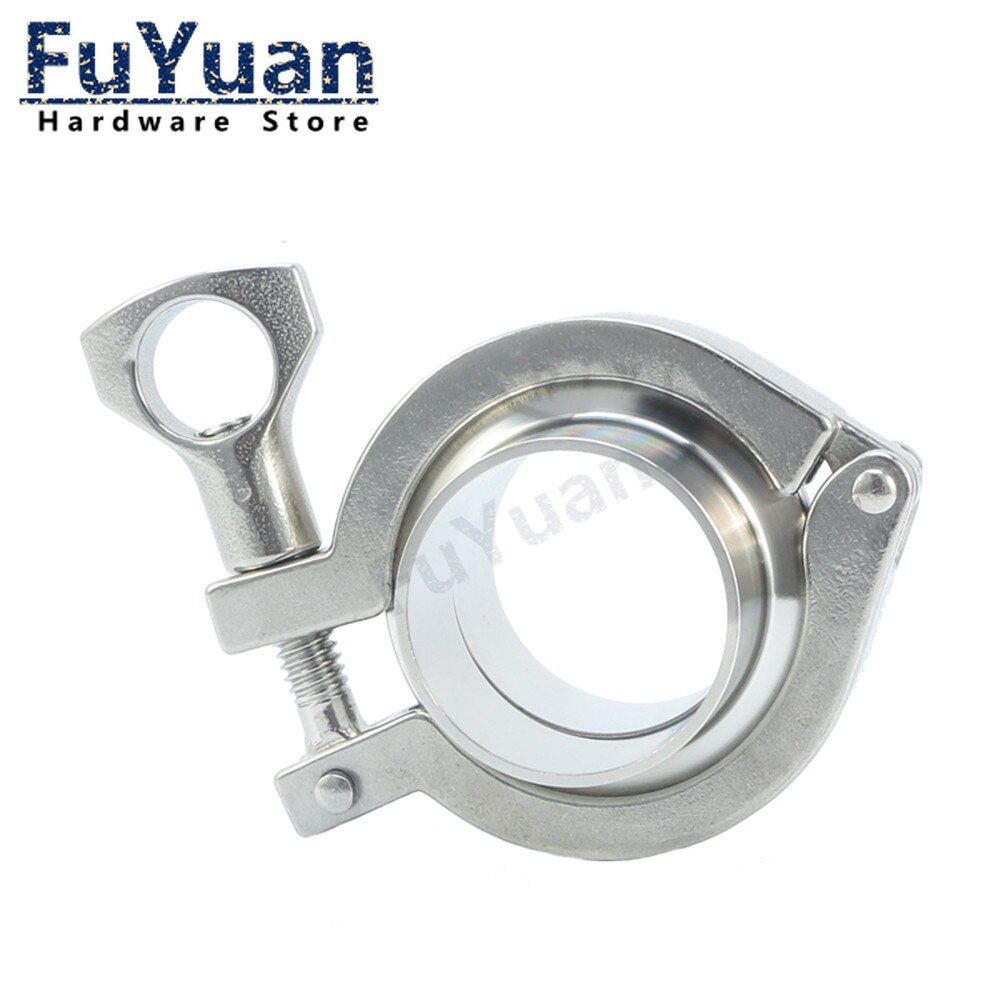 1PCS 38mm 51mm Sanitary Flange Pipe Weld Ferrule + Tri Clamp + PTFE or Silicone Gasket Stainless Steel SUS SS 304 triclamp