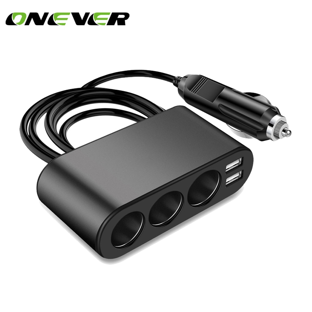 Onever 1 om 3 120 W Sigarettenaansteker 3.1A Dual USB Autolader Adapter Ondersteuning Smart Snelle Lading DC 12-24 V