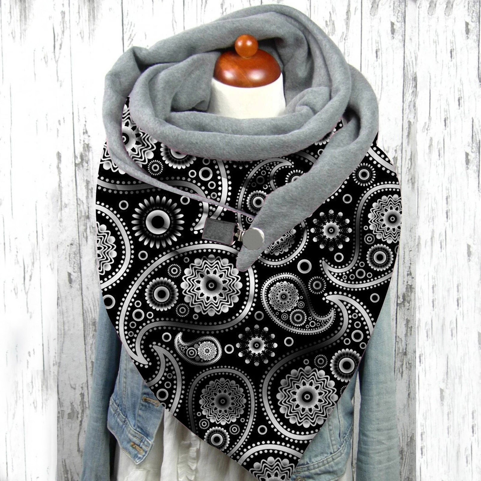 4#  winter dames multifunctionele sjaals kerst print knoop zachte wikkel casual warme sjaals sjaals knoop zachte wikkel sjaals: D