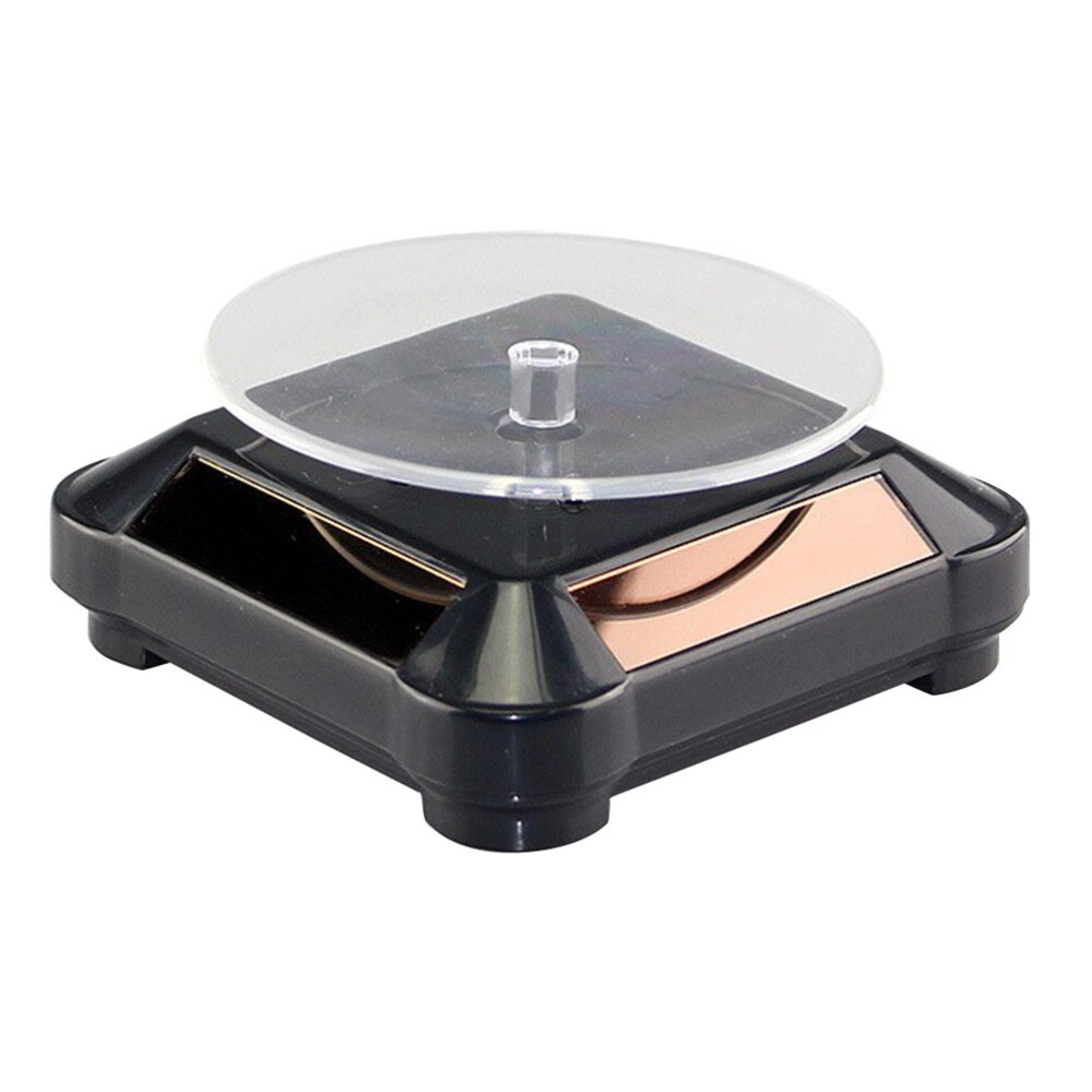 Solar Energy Electric Rotating Display Stand Tray Jewelry Accessories Prop Stand Phone Display Stand Battery Included(Golden)