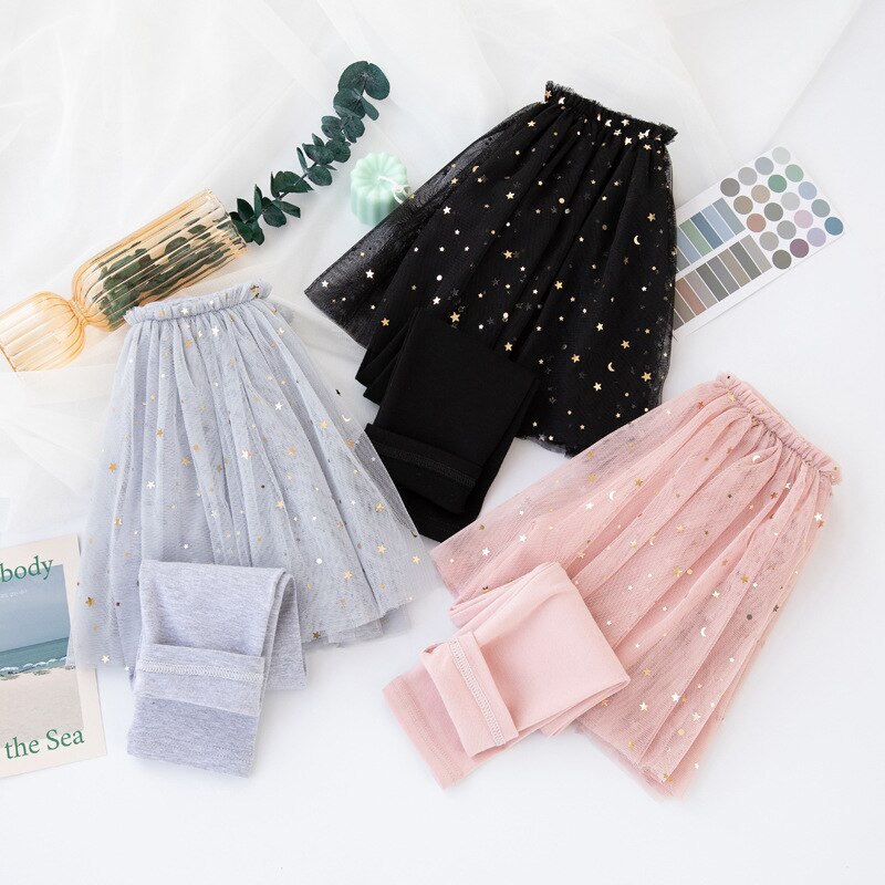 Girls Leggings with Skirt Children Spring Skinny Pants Solid Cotton Skirt-Pants Toddler Kids Leggins