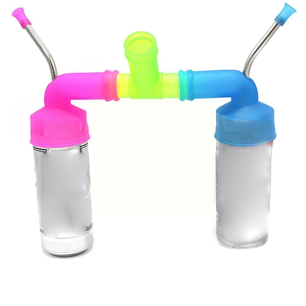 Straw Connector Double Bottle Drinker Connector Tee Drinking Snorkel Double Tool Beer Pipe Bar For Connecting Straws X3F9