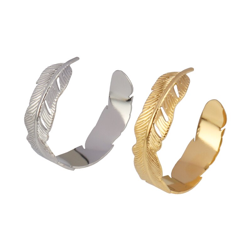 Punk Stainless Steel Bracelet Bangle Bracelet Women Bracelet Harms Bracelet Feather Cuff Opening Bracelet For Women Jewelry