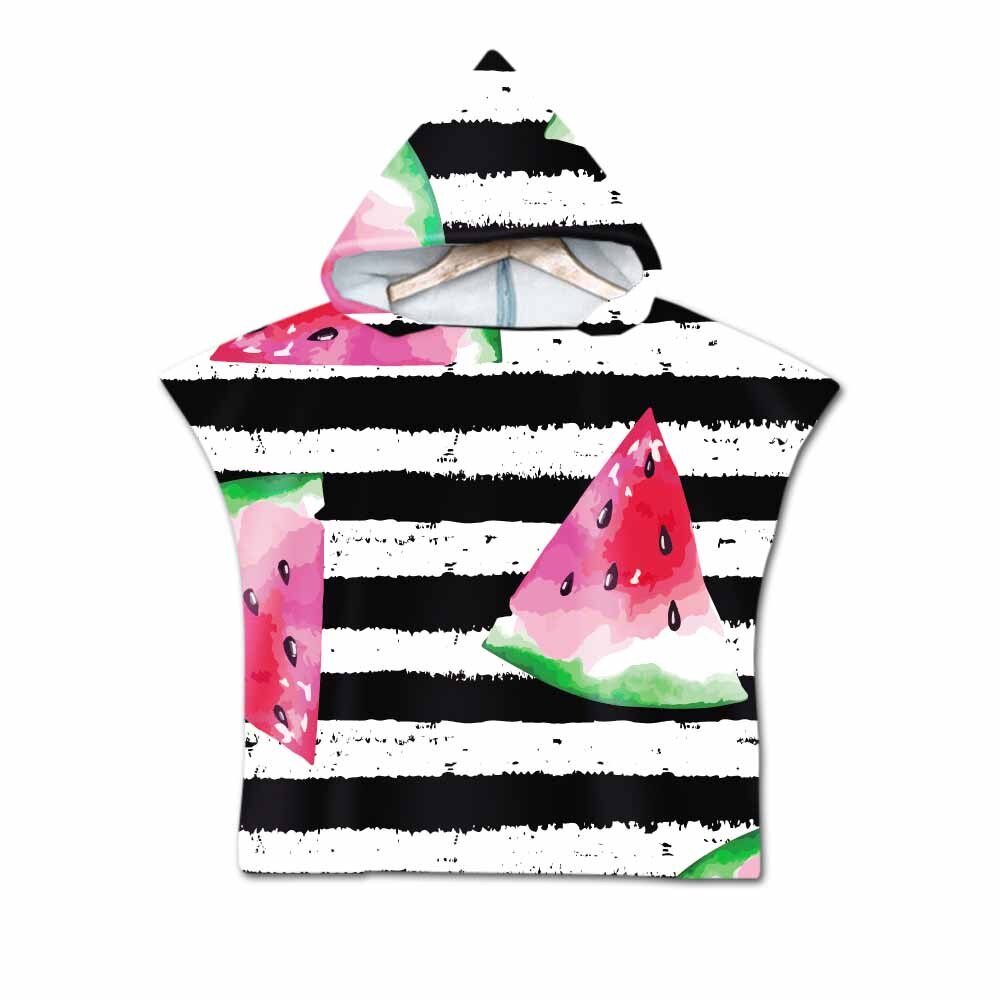 Summer Fruit Watermelon Hooded Towel For Kid Super Soft Microfiber Beach Towel Wearable Towels Coat As 3D Digital Printing: Color 04