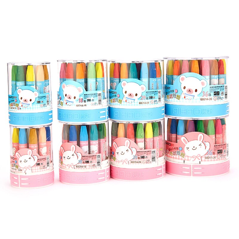 24/36 Pcs Kleurpotloden Kleuren Potlood Wax Top Level Olie Pastel Verf Stok Voor Kinderen Kunst School Supplies Tekening