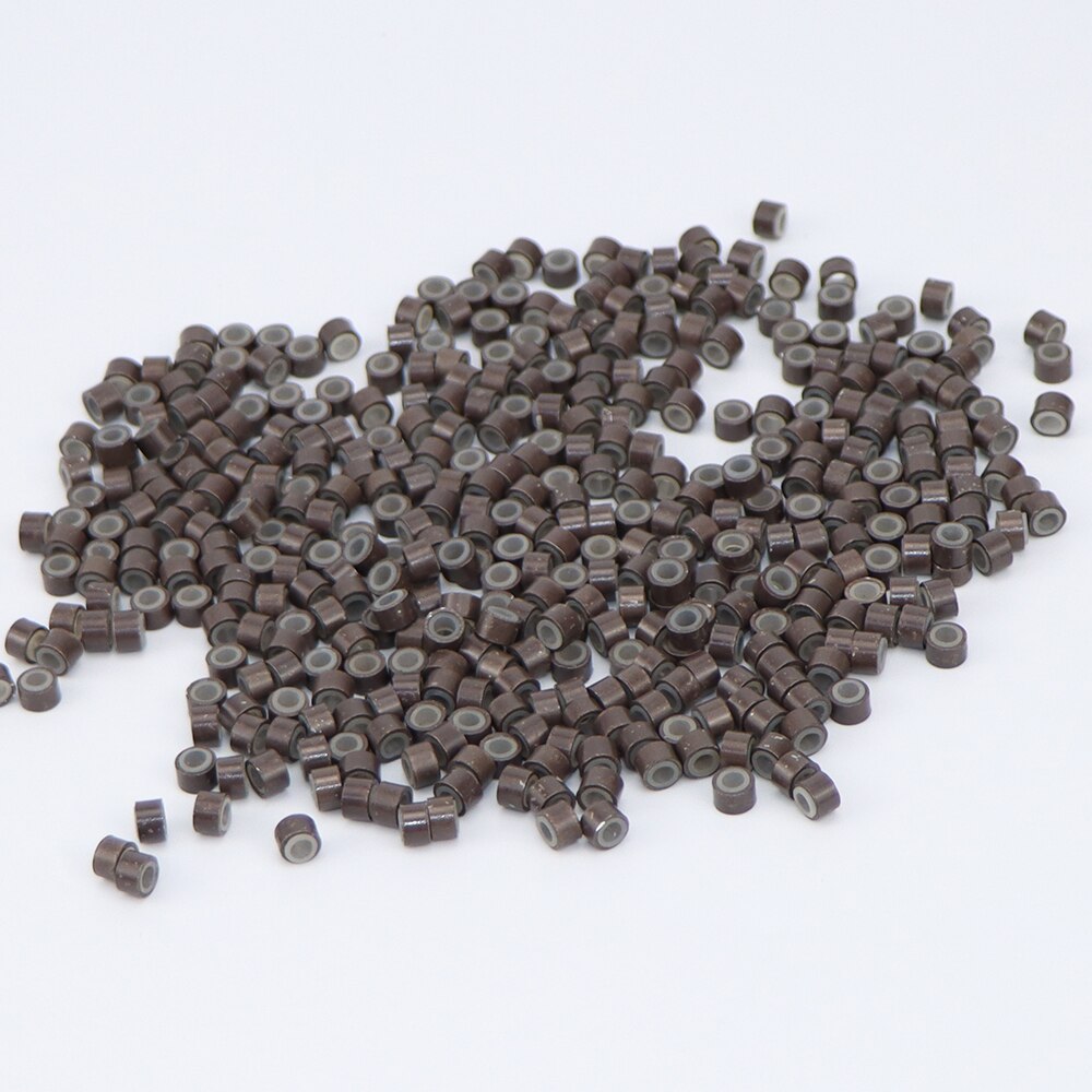 200 Stuks Micro Ring Siliconen Bead Link Microringen Voor Veer Haarverlenging Ringen Buizen Accessoire Salon Hairstylist Tools: Black