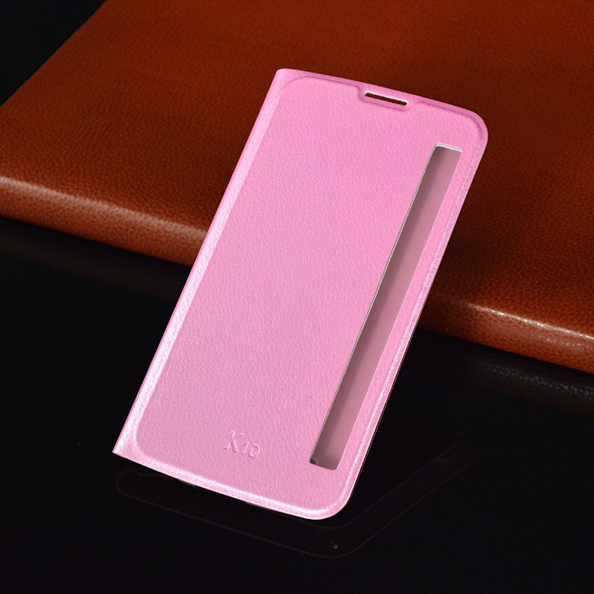 Flip Cover Leather Case For LG K10 LTE K 10 LGK10 K102016 K10LTE K420N K430 K430DS F670 Smart Phone Cases Quick Answer Wake: Pink