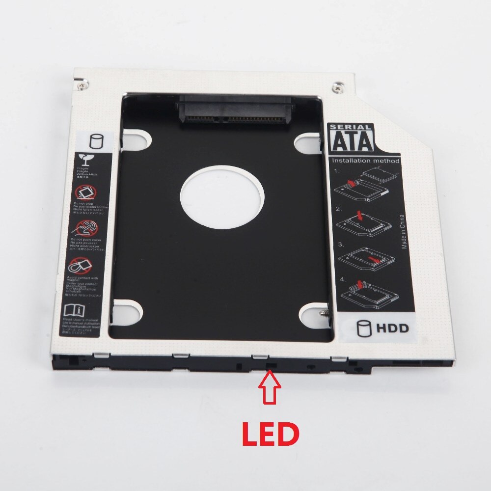 Universal Aluminum 2nd HDD SSD Hard Drive Optical Caddy Adapter bay for HP dv3500 17-f052er 17-e182nr M6-1000SG 1101sg 1050sg