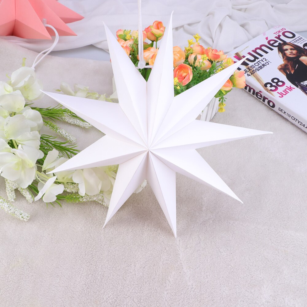 1pc Paper Star Paper Lamp Shade Decorative Handmade Eco-friendly Lamp Accessory for Home Party Festival: White