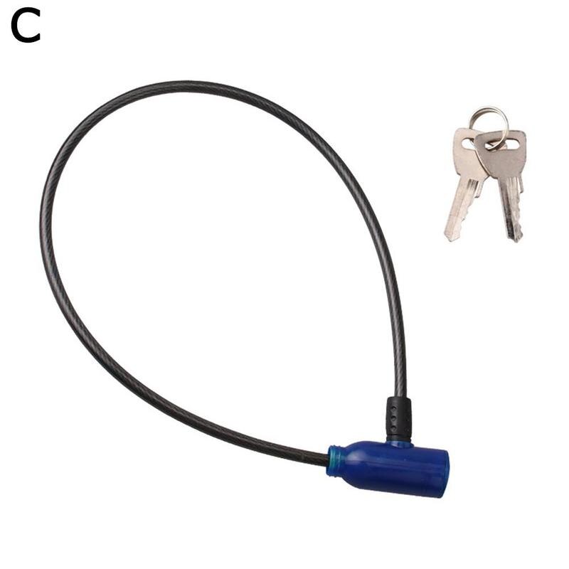 1Pc Mountain Bike Steel Wire Rope Metal Lock Universal Lock Lock Steel Security Anti-theft Outdoor Bicycle Safety O9A4: Black