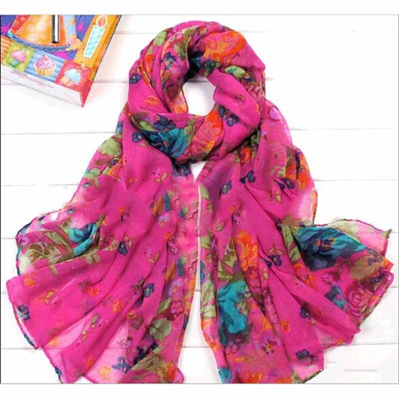 Ladies Floral Flower Scarf Beautiful Women Shawl Stole Wrap Scarves