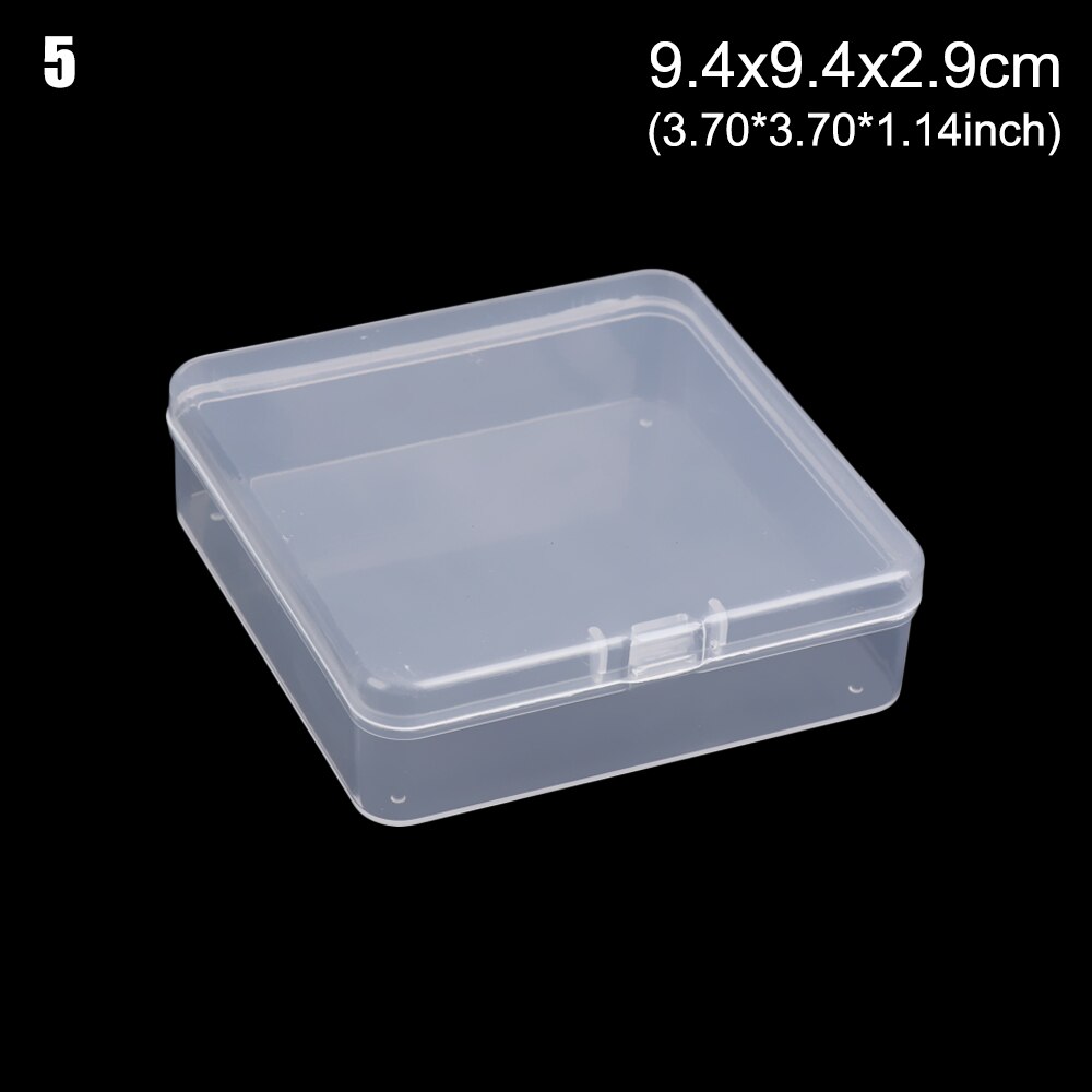 9Sizes Small Plastic Square Transparent Storage Box Items Sundries Organizer Case Jewelry Beads Container Tools Accessories Box: Yellow