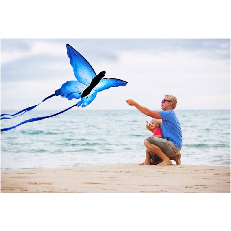 So Beautiful Blue Butterfly Kite Outdoor Fun Kite With 30m Line Kids Toy Summer Sports