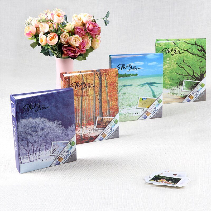 200 Sheets Season Photo Album Scrapbook Interleaf Type Classical 6 Inch Sping Paper Photo Album WY80506