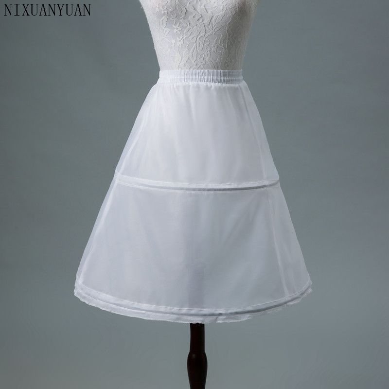 2 Hoops White A Line Long Flower Girl Dress Petticoat Kids Ballet Petticoat Child Crinoline Tutu Skirts Girls Underskirt
