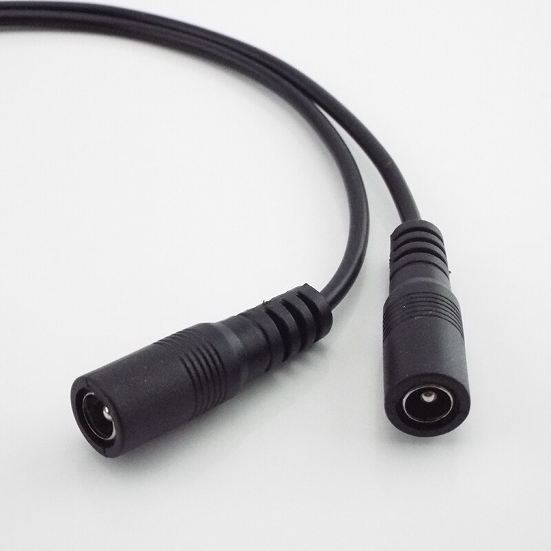 5.5mmx2.1mm 1 to 2 Way 12V DC Power Splitter Cable Male Female Jack Plug Connector Wire for LED Lamp Strip CCTV Camera
