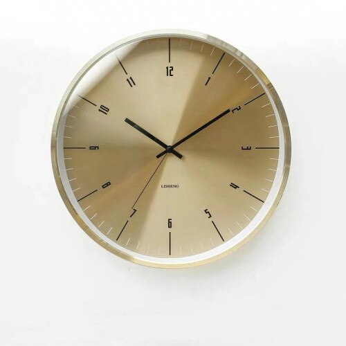Nordic Metal Wall Clock Gold Modern Watch Home Living Room Large Luxury Clock Mechanism Secret Stash Relogio Ideas FZ572: A / 12 inch