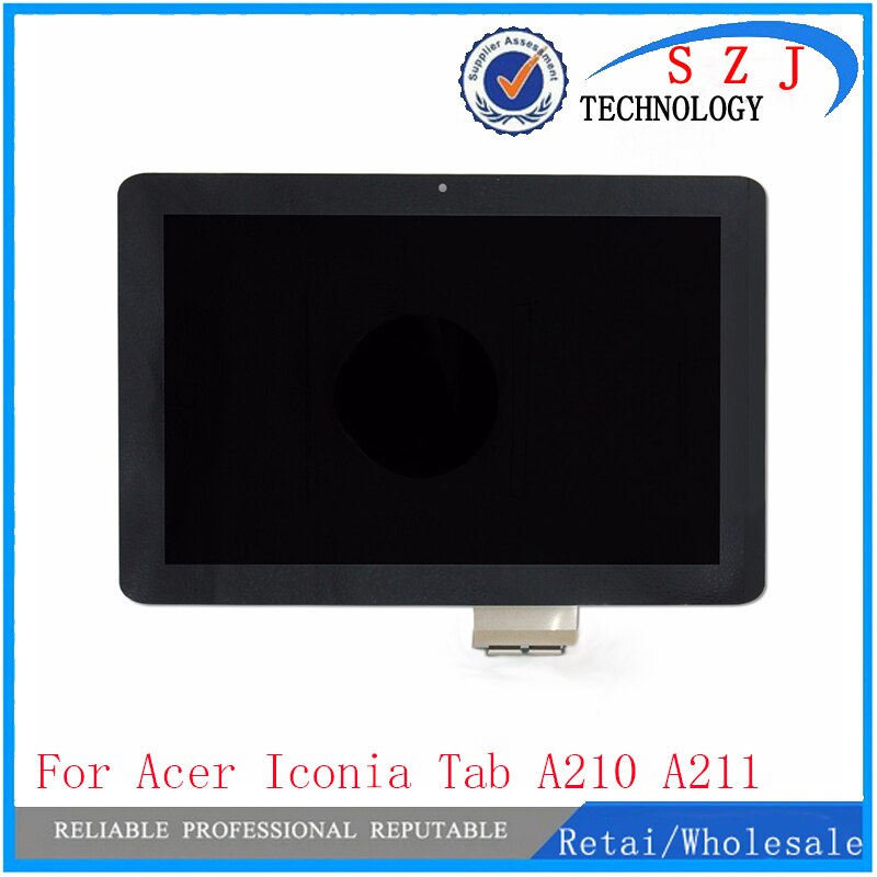 10.1 "Voor Acer Iconia Tab A210 A211 Full Touch Screen Panel Digitizer Glas + LCD Display Vergadering Vervanging