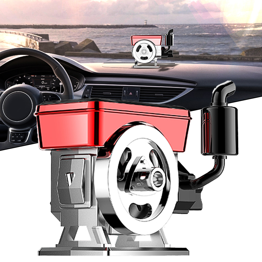 Autodiffuser op zonne-energie, luchtreiniger met gesimuleerde motor, roterende automatische aromatherapie luchtreiniger op zonne-energie