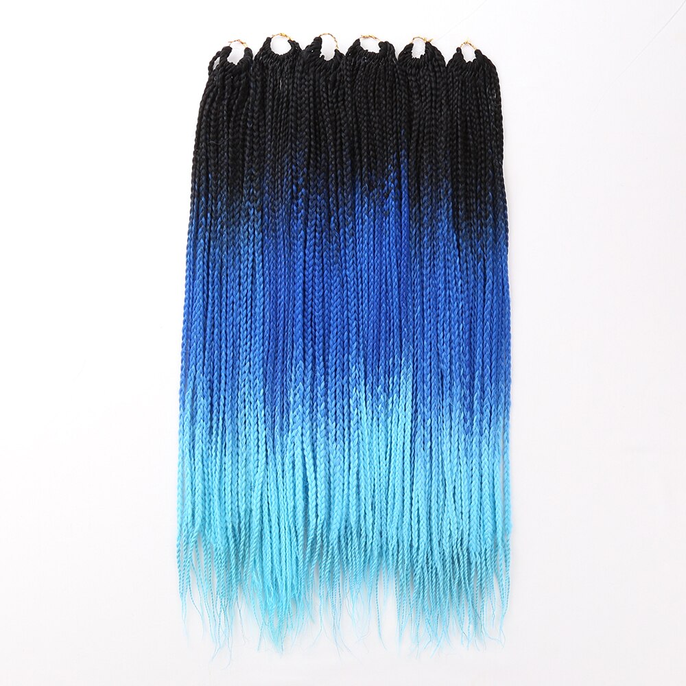 22Strands/Pack Thin Box Braids Crochet Hair 24inch 1cm in Diameter 3X Synthetic Braiding Hair Extensions Golden Beauty