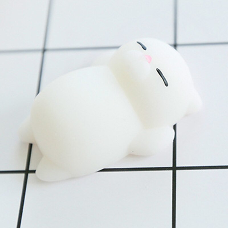 HEIßER Mini Mochi Faule Katze Telefon Riemen Zubehör freundlicher Nette Tiere Squishy Spielzeug Anti-betonen Weichen quetschen Knebel Spaß witz P15: Weiß