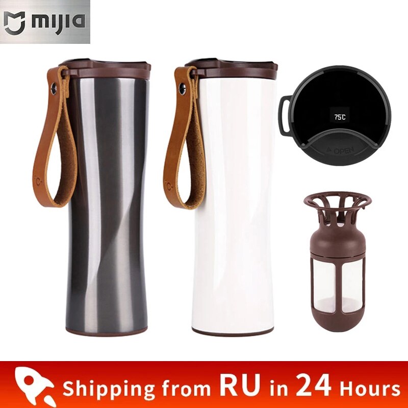 Xiaomi-taza de viaje Moka Smart, vaso de café portátil de 430 Ml, termo con pantalla táctil Oled, taza de café de acero inoxidable