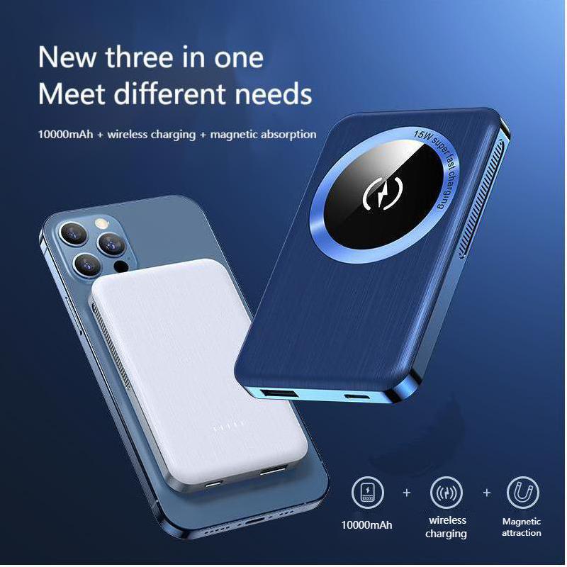 Magnetic Wireless Power Bank 10000mAh Universal External Battery Mobile Phone PD 20W 15W Wireless Magsafing Magnet Powerbank