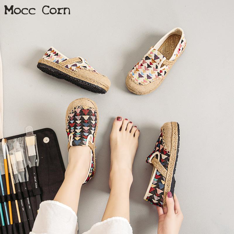 Mocasines planos de las mujeres Zapatos planos Zapatos Slip On Casual damas bordado Zapatos transpirables Zapatos Mujer botas de calzado Zapatos Mujer