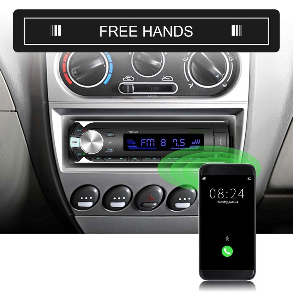 Multifunction Wireless Car Radio Stereo Media Player 4 Loud Speaker Colorful Key Lights Car MP3 Player