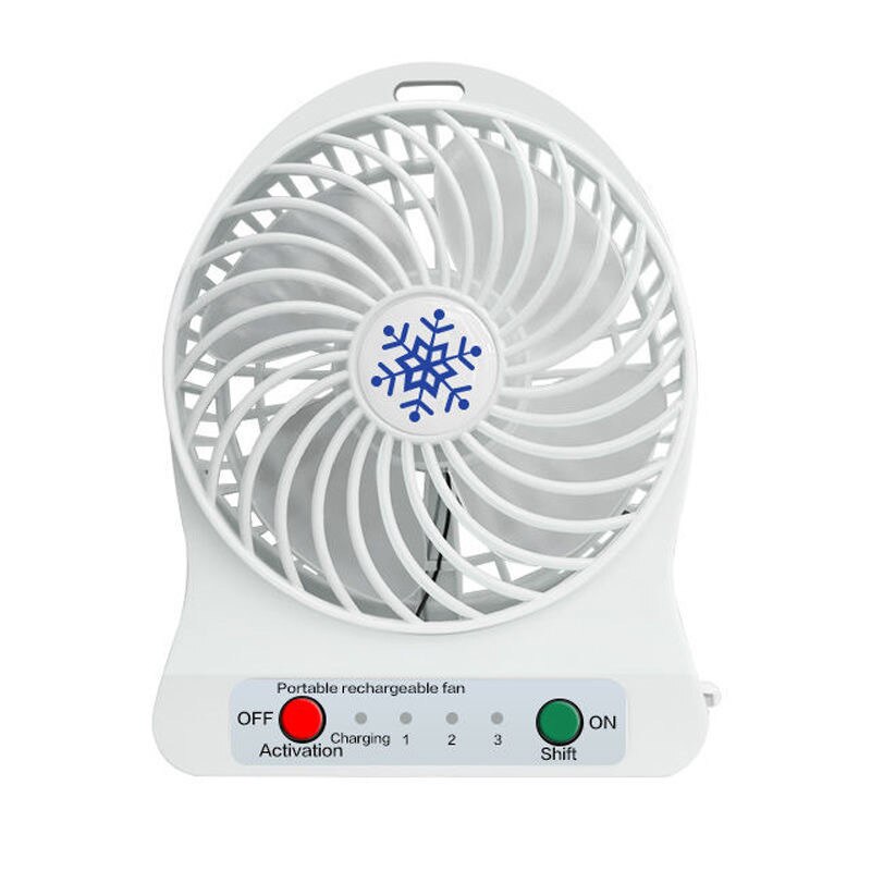 Portable Mini USB LED Fan Light Air Cooler Small Desk Cooler Silent Travel Humidification 2600MAH Lithium Battery fan