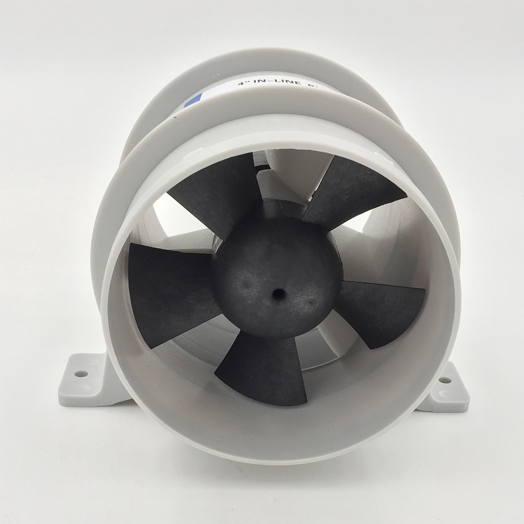 12V 40A ABS Quiet Air Blower Water Resistant 4 inch Diameter High Air Flow In-Line Blower Marine Bilge Boat Blower Motor Plastic