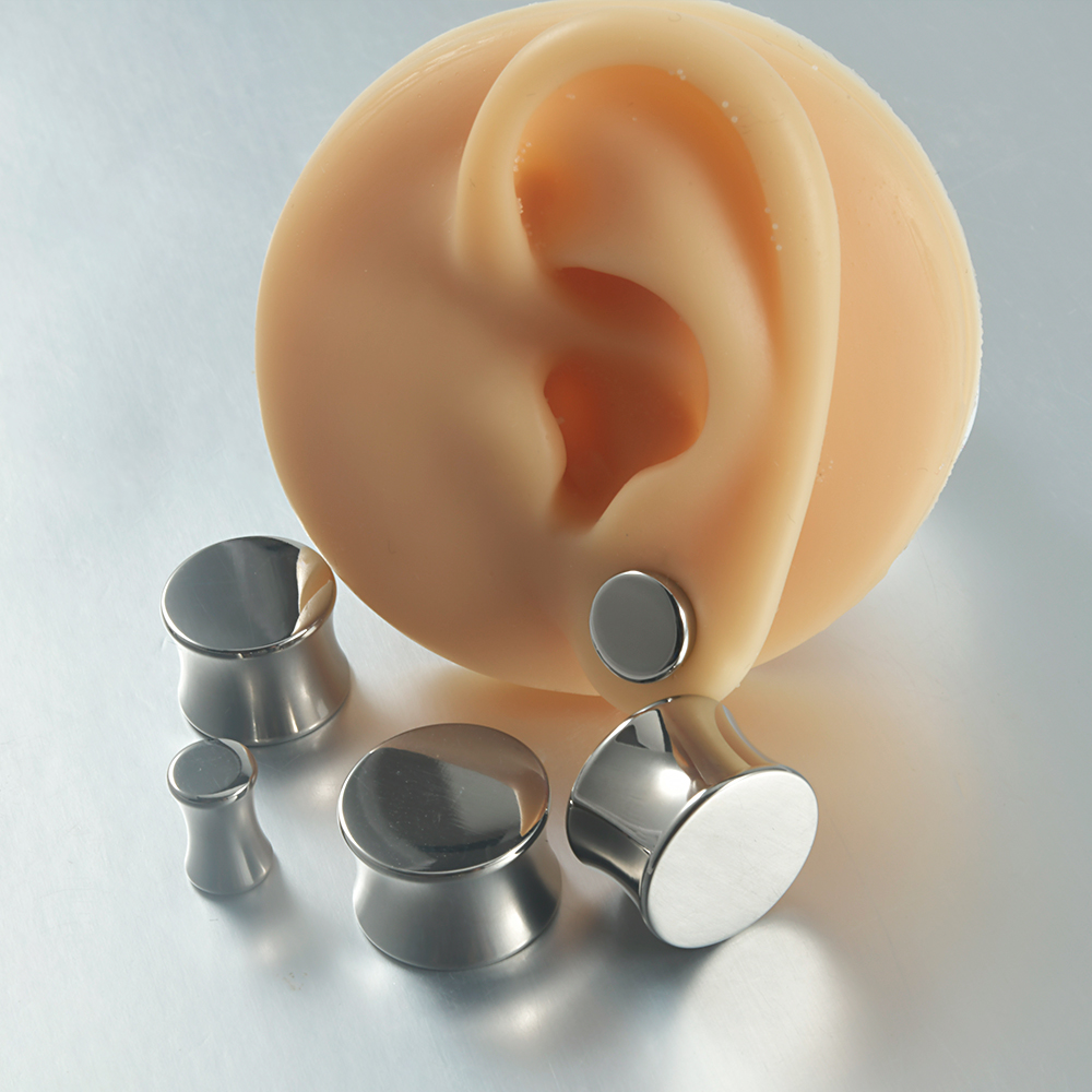 2pcs G23 Titanium Solid Ear Plug Earing Tunnel Size Stretcher Saddle Flesh Tunnel Expander Lobe Guage Body Piercing Jewelry