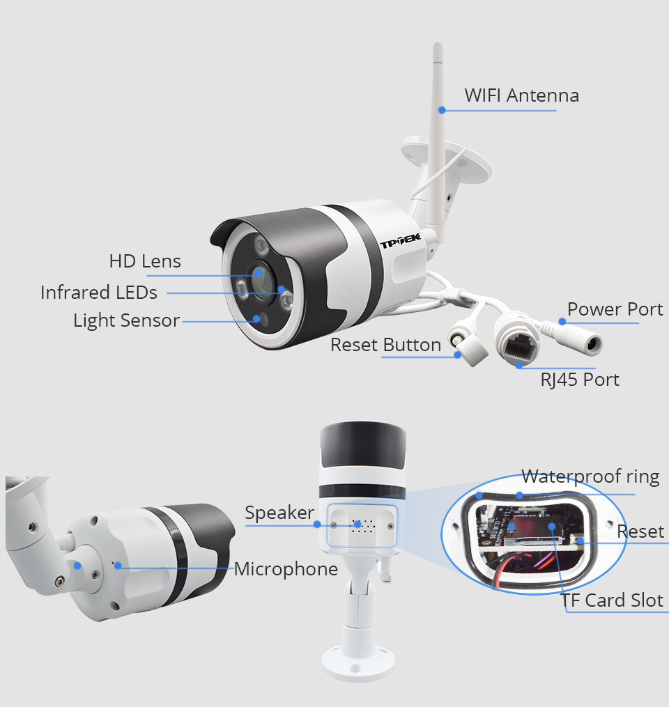2MP WIFI IP Camera Outdoor Draadloze Wi-Fi Security Surveillance Waterdichte Yoosee Wi Fi 1080P IP Camera Two Way Audio camara Cam