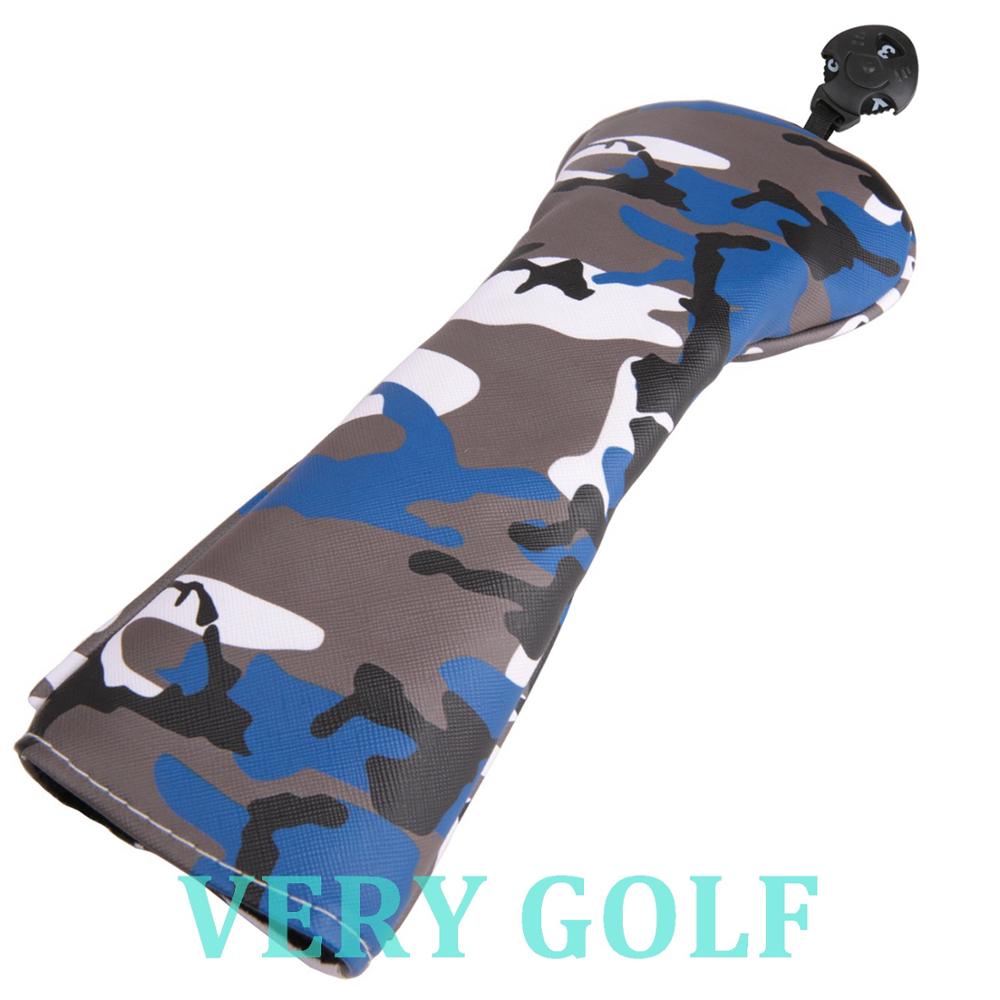 1pc Golf Club Hybrid Head Cover Soft Polyester Leer met Camouflage Patroon Hybrid Headcover met Geen tag 3 5 7 x