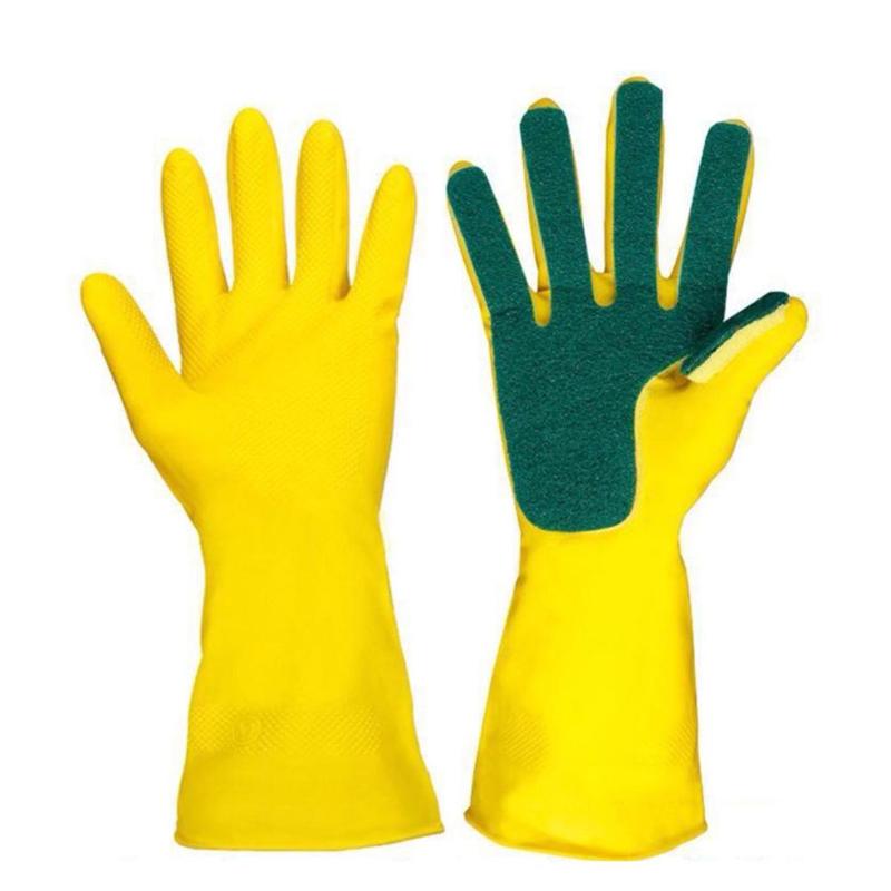 Guantes de goma para limpieza del hogar, manoplas anticongelantes para lavar platos de jardín, cocina, dedos de esponja, para invierno: Default Title