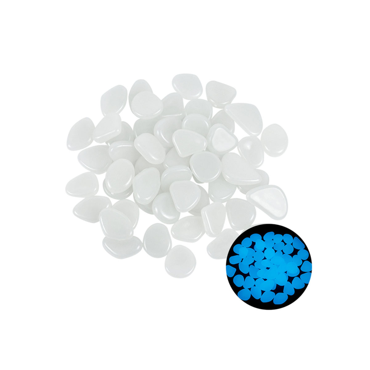 50/100 Uds. De guijarros de jardín, decoración brillante, piedras luminosas, acuario, grava, arena, patio colorido, acera, pecera, suministros para macetas: M / Rosa