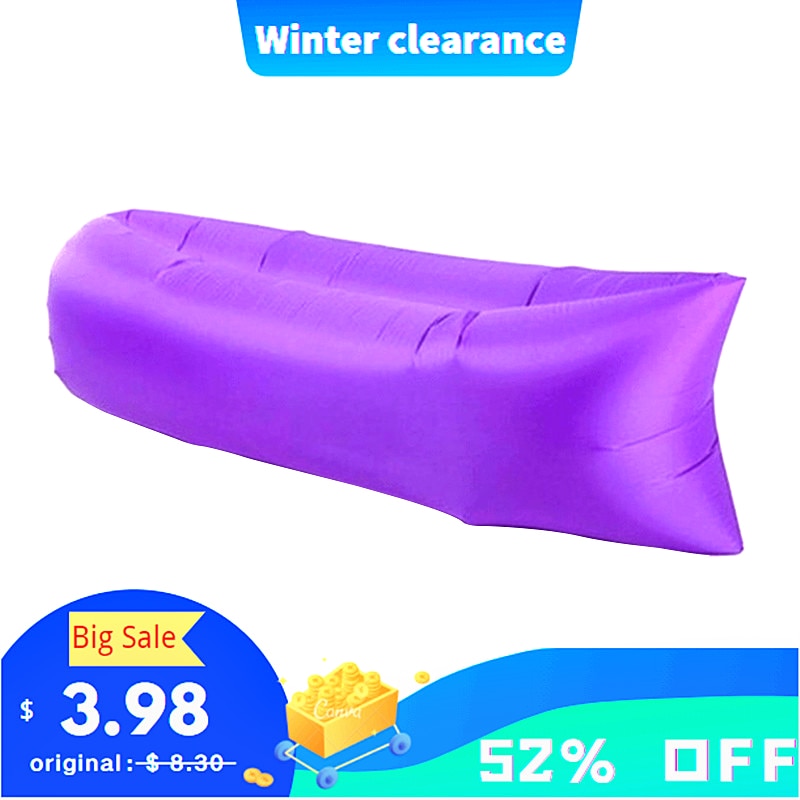 Camping Inflatable Sofa Lounger Air Sofa Lazy Bag Portable Air Bed Down Sleeping Bag Outdoor Ultralight Beach Travel Bag