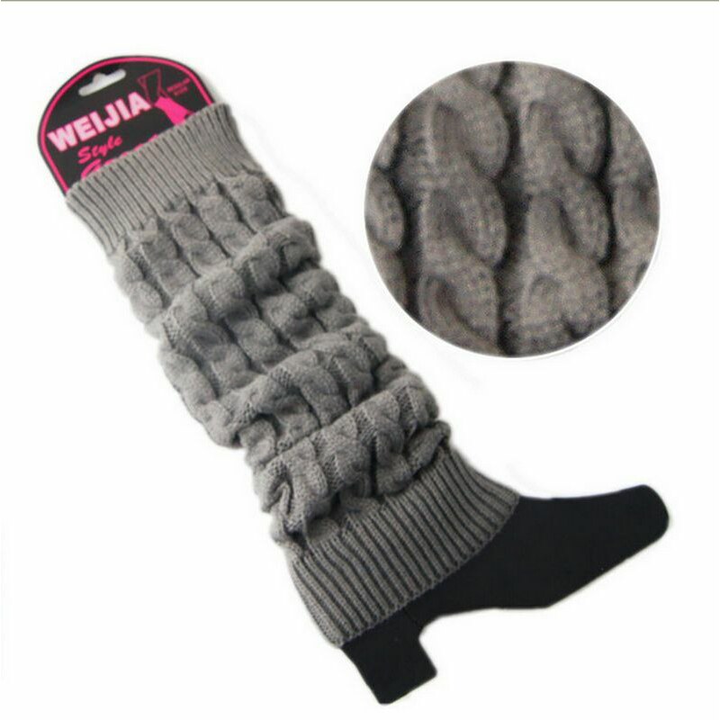 Winter Women Warm Knitted Leg Warmers High Knee Leg Warmers Crochet Leg Warmers Casual Pure Color Leg Warmers